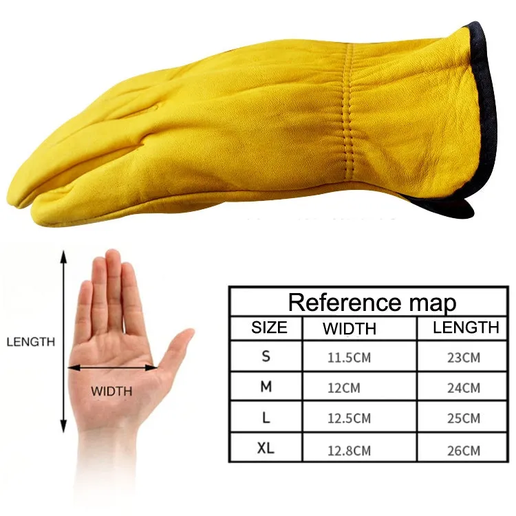 1 Pair JJ-1011 Genuine Leather Outdoor Wear-resistant Gardening Gloves, Size: M