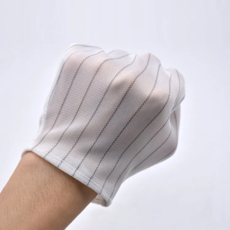 10 Pairs Anti-static Striped Dispensing Gloves, Size：Free Size