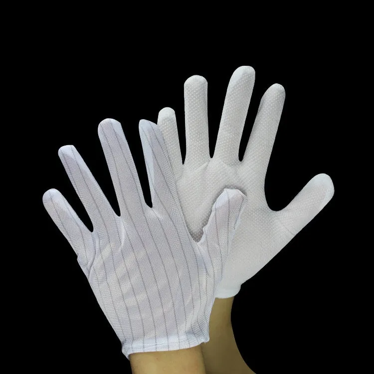 10 Pairs Anti-static Striped Dispensing Gloves, Size：Free Size