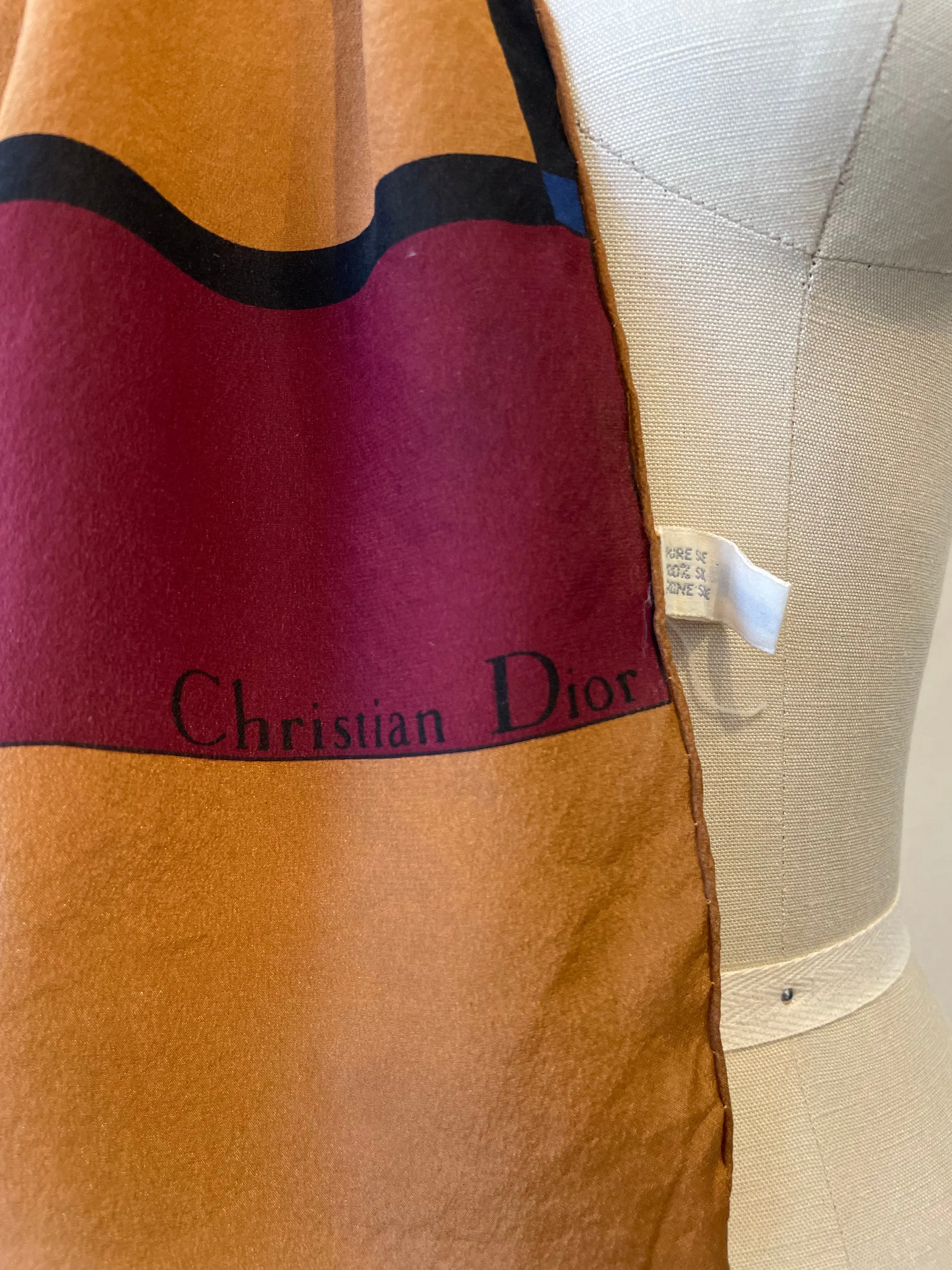 1980s Christian Dior silk scarf