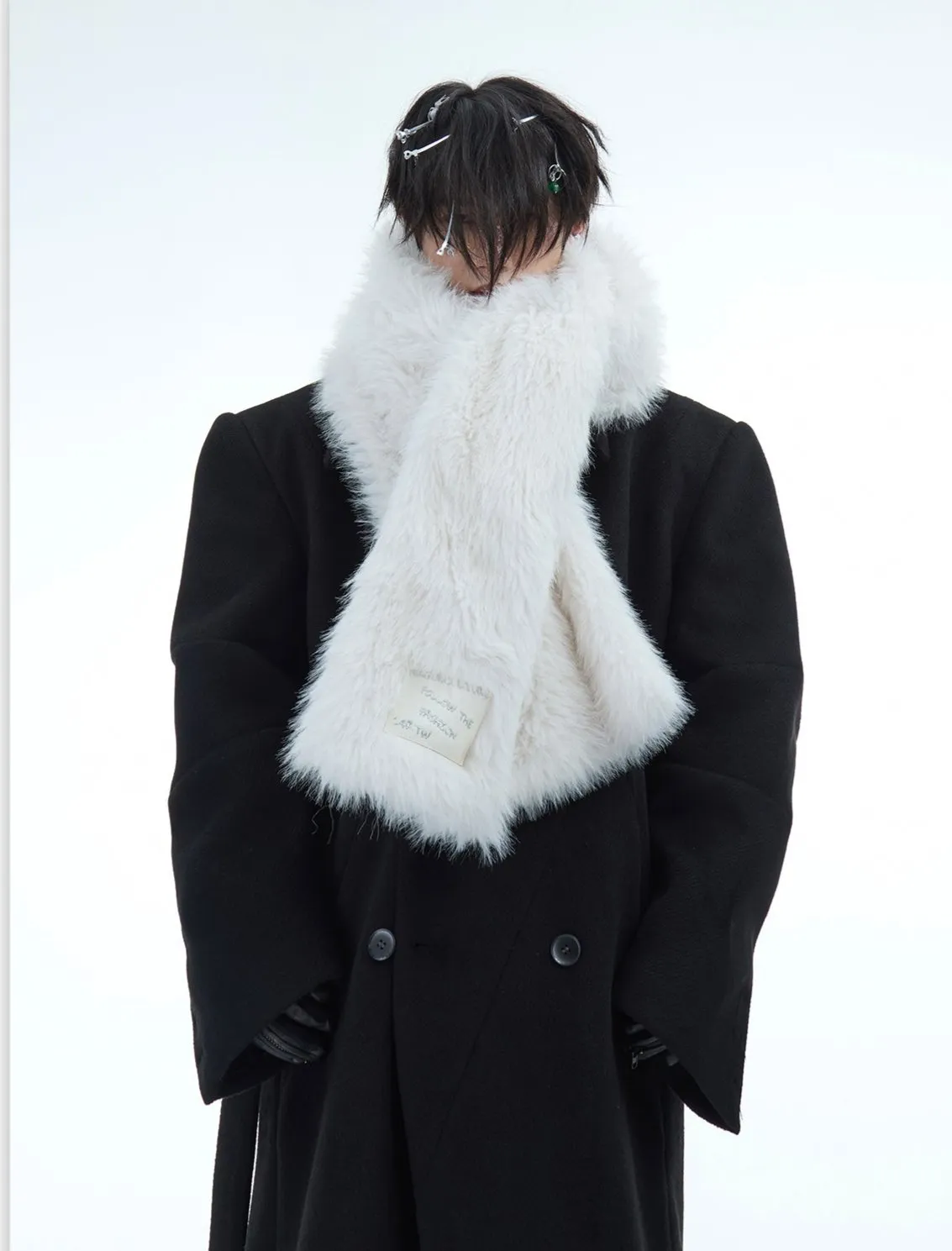 【24s Dec.】Faux Mink Solid Color Plush Scarf