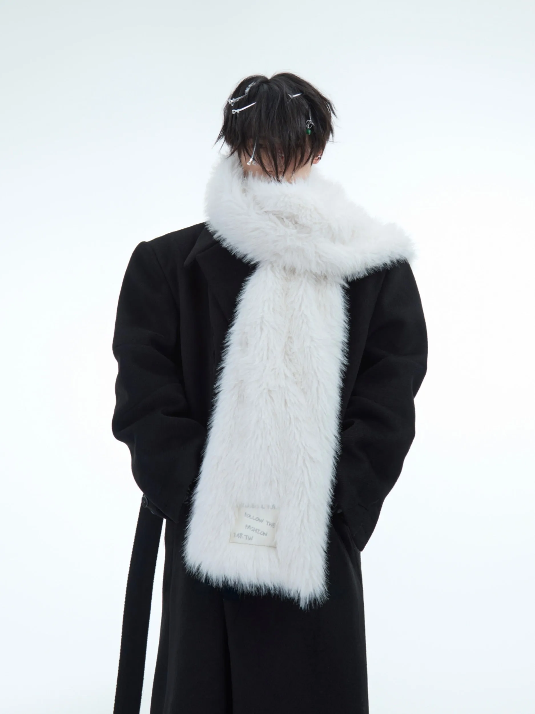 【24s Dec.】Faux Mink Solid Color Plush Scarf