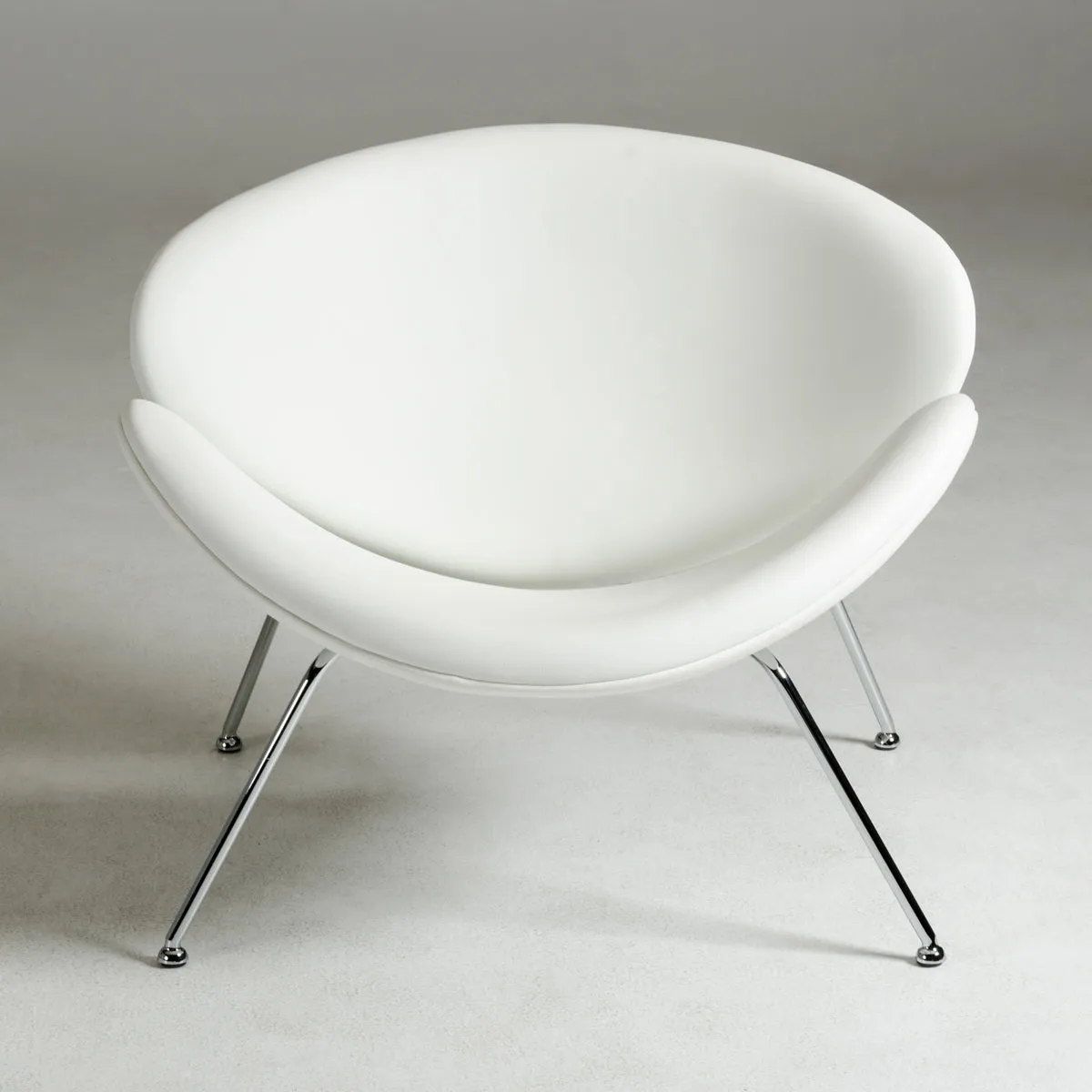 28" White Leatherette Accent Chair