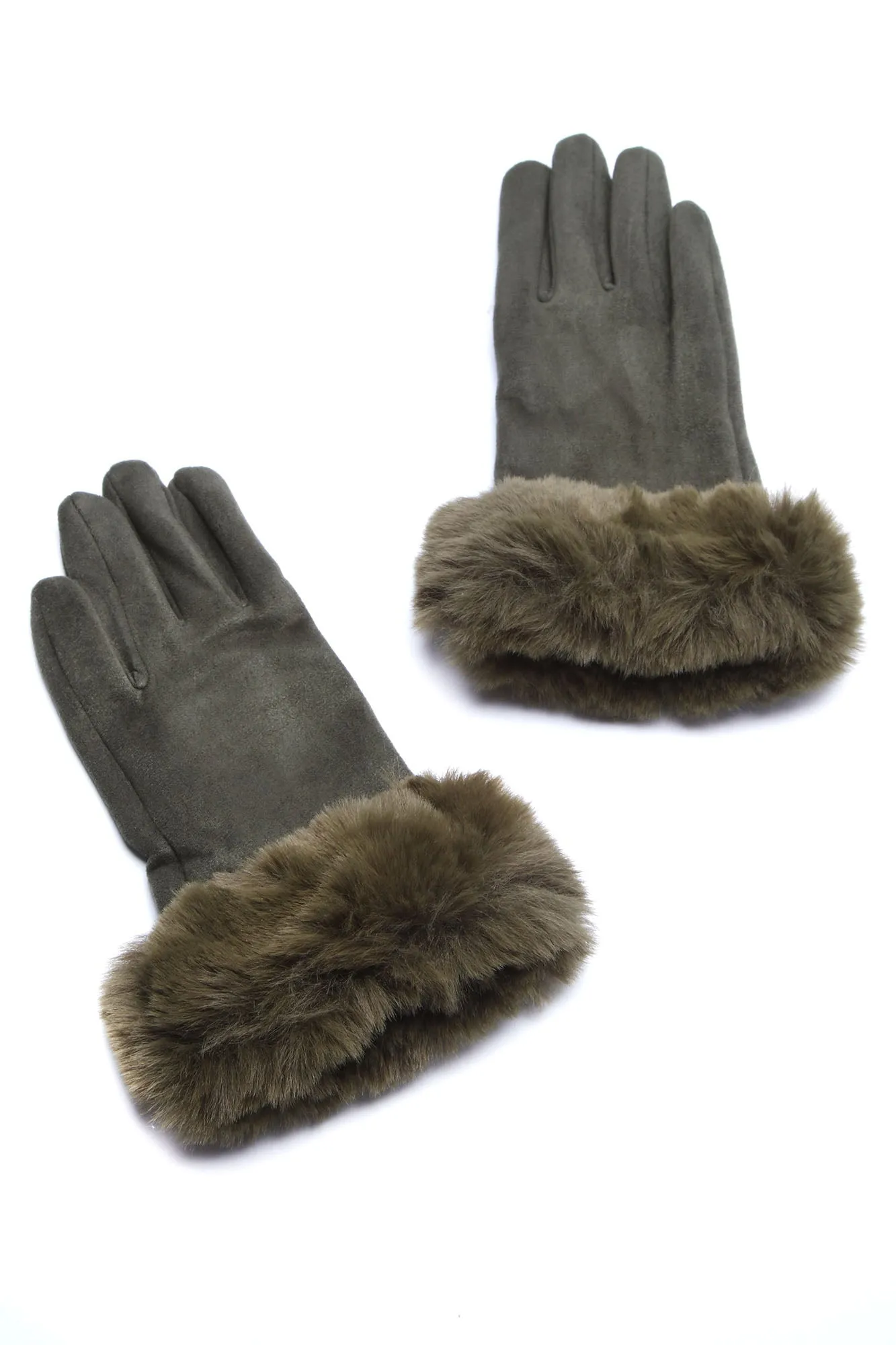 All Fur Love Gloves - Olive