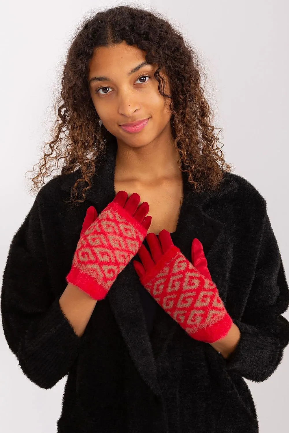 AT Geometric Print Double Layered Gloves