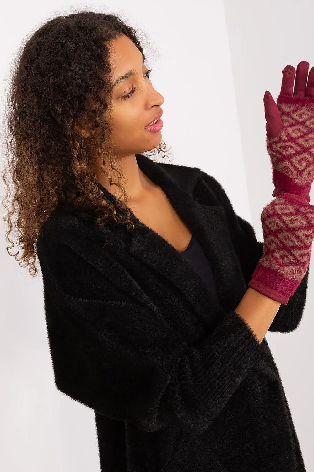 AT Geometric Print Double Layered Gloves