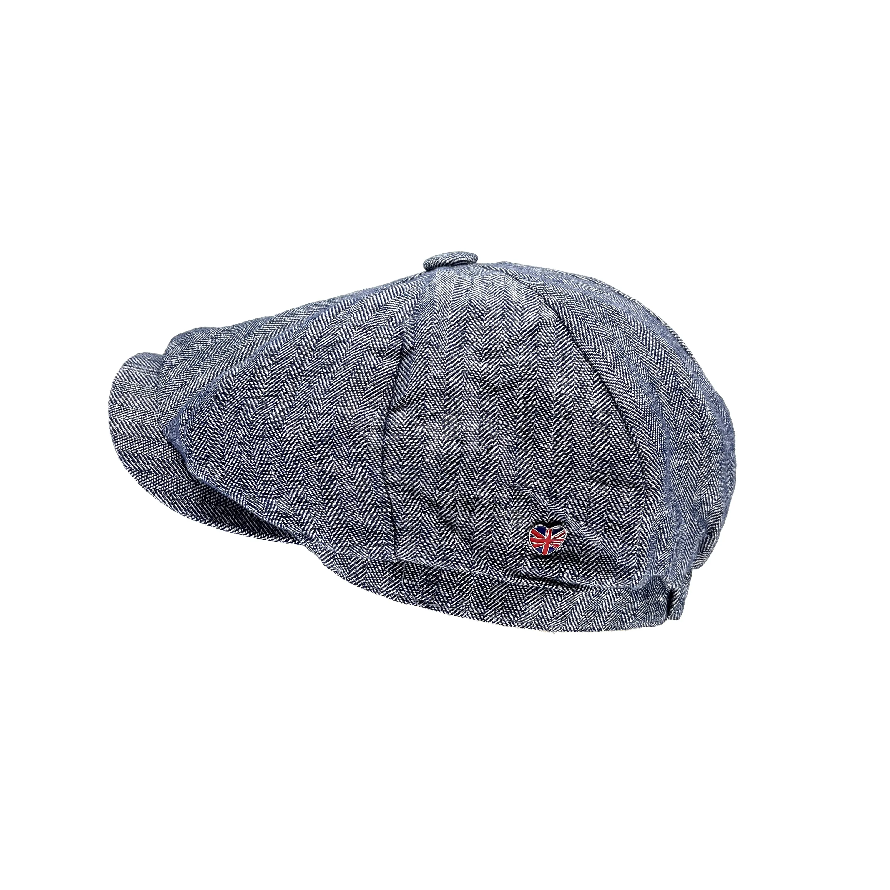 Carlyle Herringbone Linen Newsboy Cap