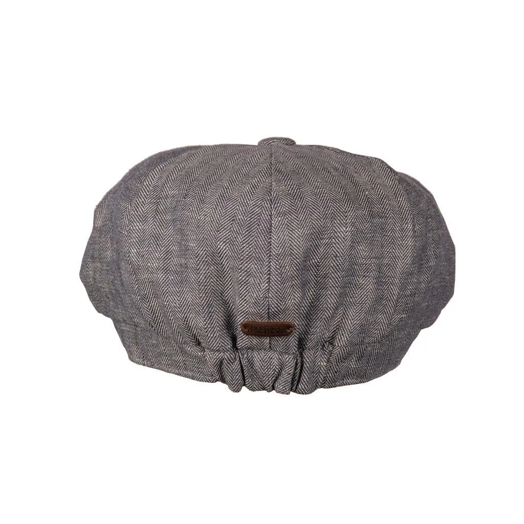 Carlyle Herringbone Linen Newsboy Cap