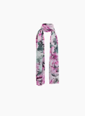 Chiffon Floral-Print Scarf