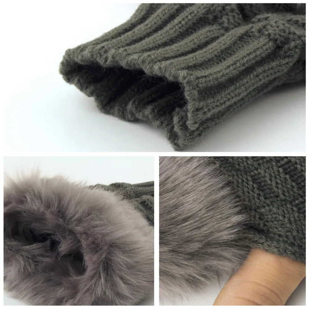 Cute Faux Fur Fingerless Gloves