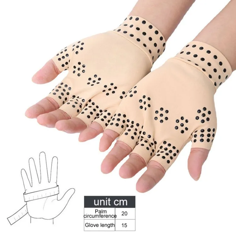 Dispensing Half Finger Non-slip Pressure Gloves Joint Training Sports Gloves, Free Size(Skin Color Black Dots)