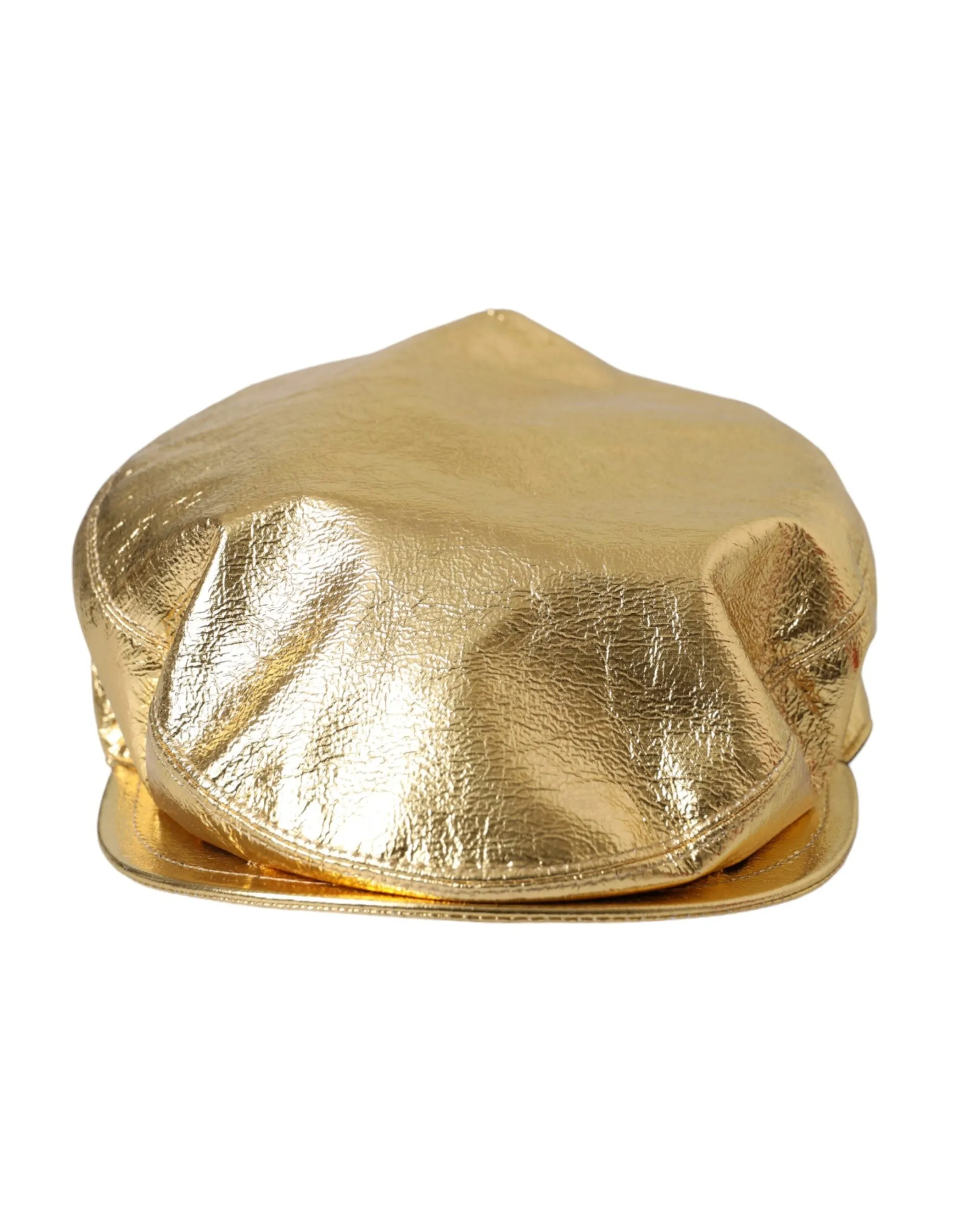 Dolce & Gabbana Metallic Gold Polyester Newsboy Hat Men