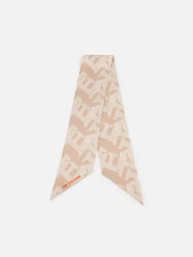 EP YAYING Letter Printed Silk Scarf