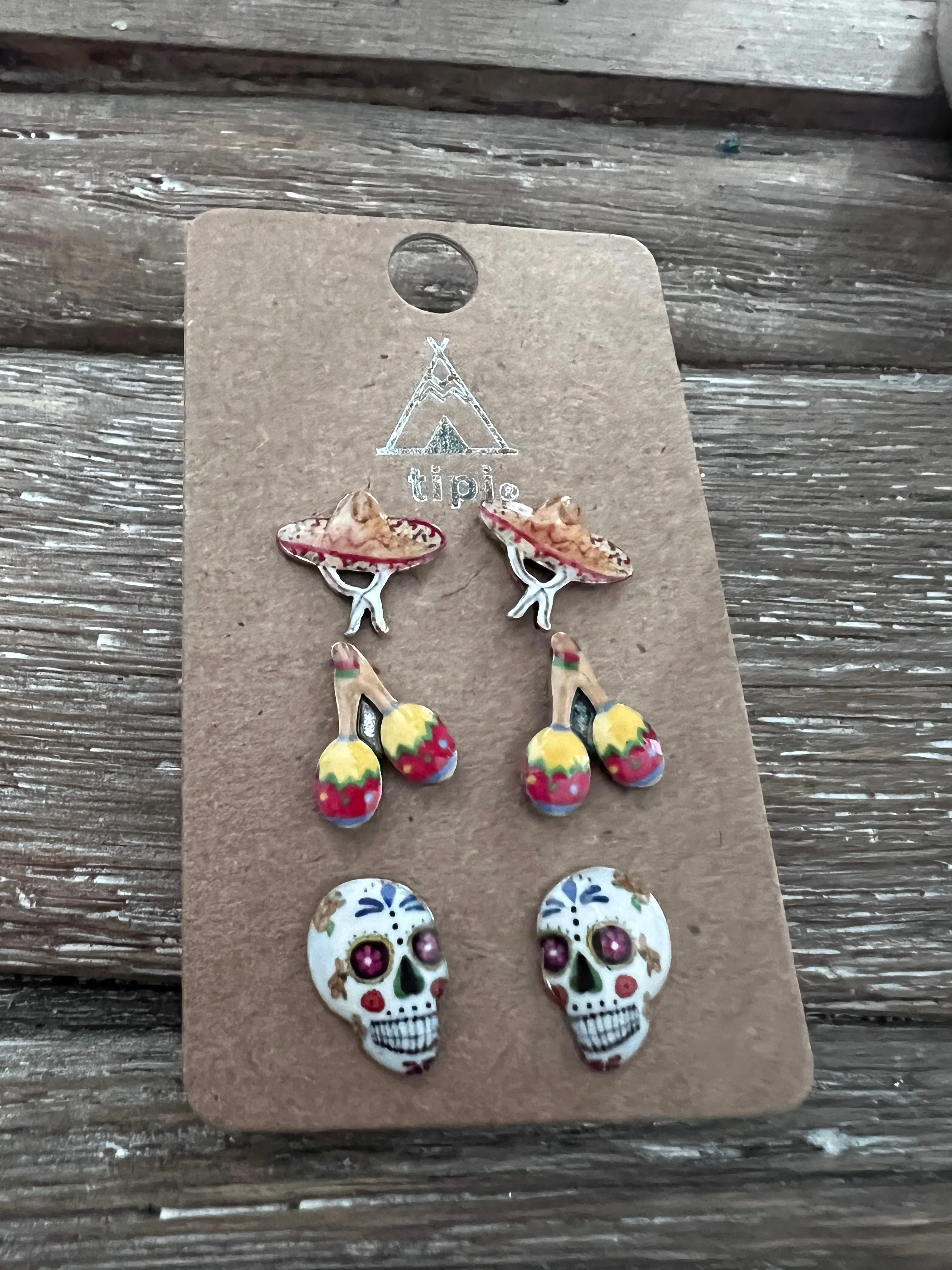 Fiesta Sugar Skull Earring 3 Pack