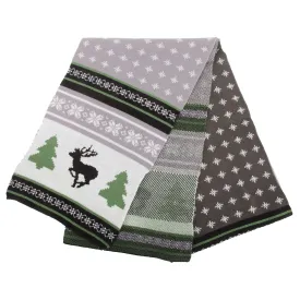 FLOSO Mens Knitted Christmas Fairisle Pattern Winter Scarf