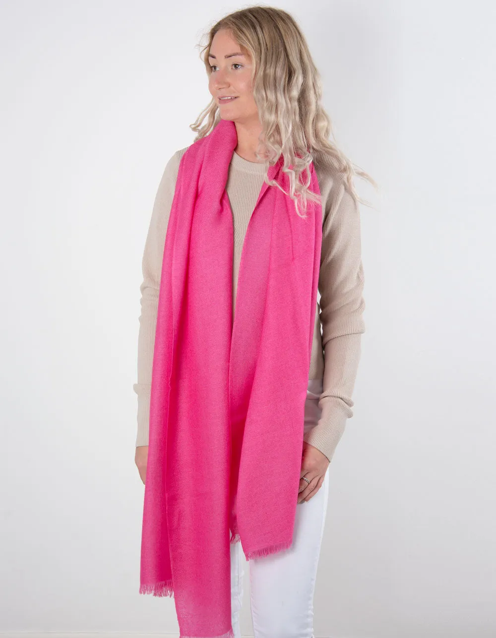 Hot Pink Cashmere Scarf