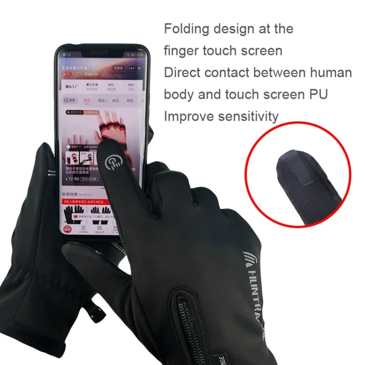 HUNTRANGE A022 Outdoor Waterproof Touch Screen Riding Keep Warm Gloves, Size: S(Black)