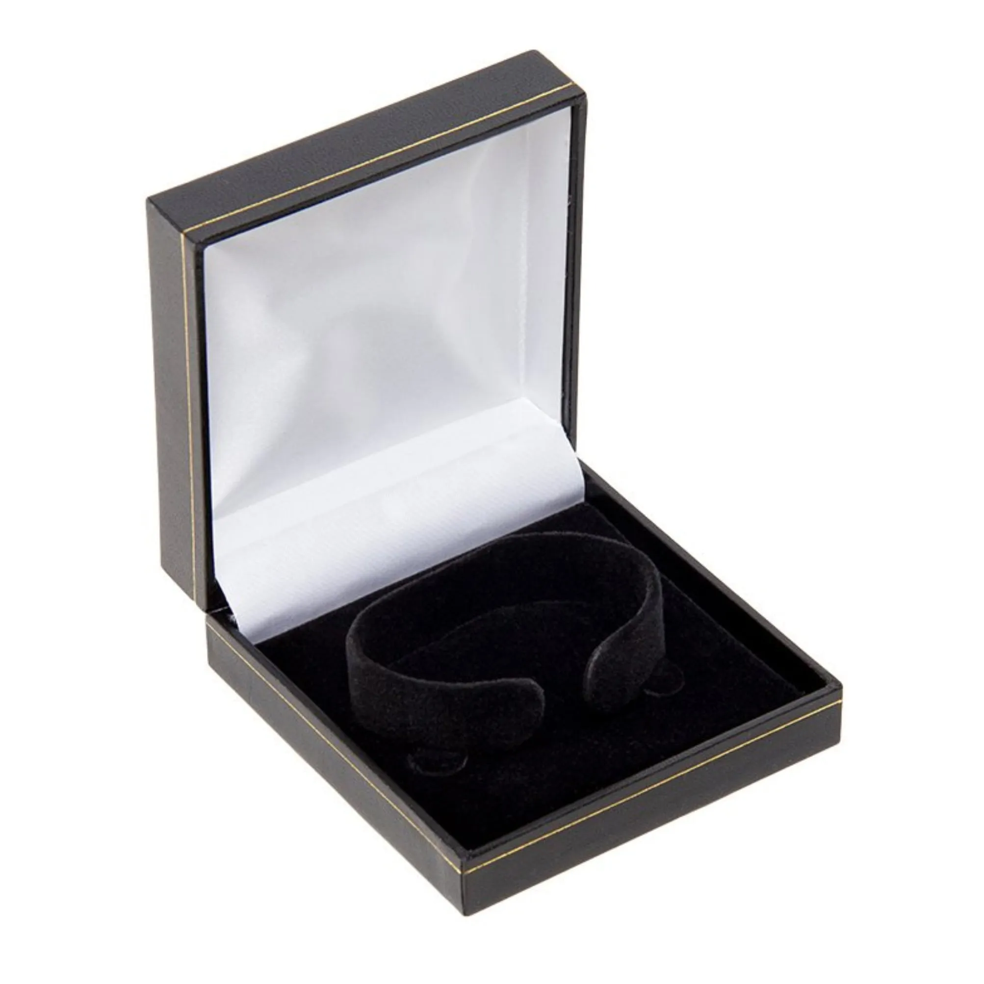 Leatherette C-Clip Bangle Box Black