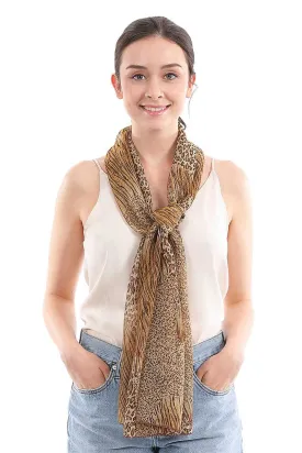 Leopard Print Chiffon Scarf