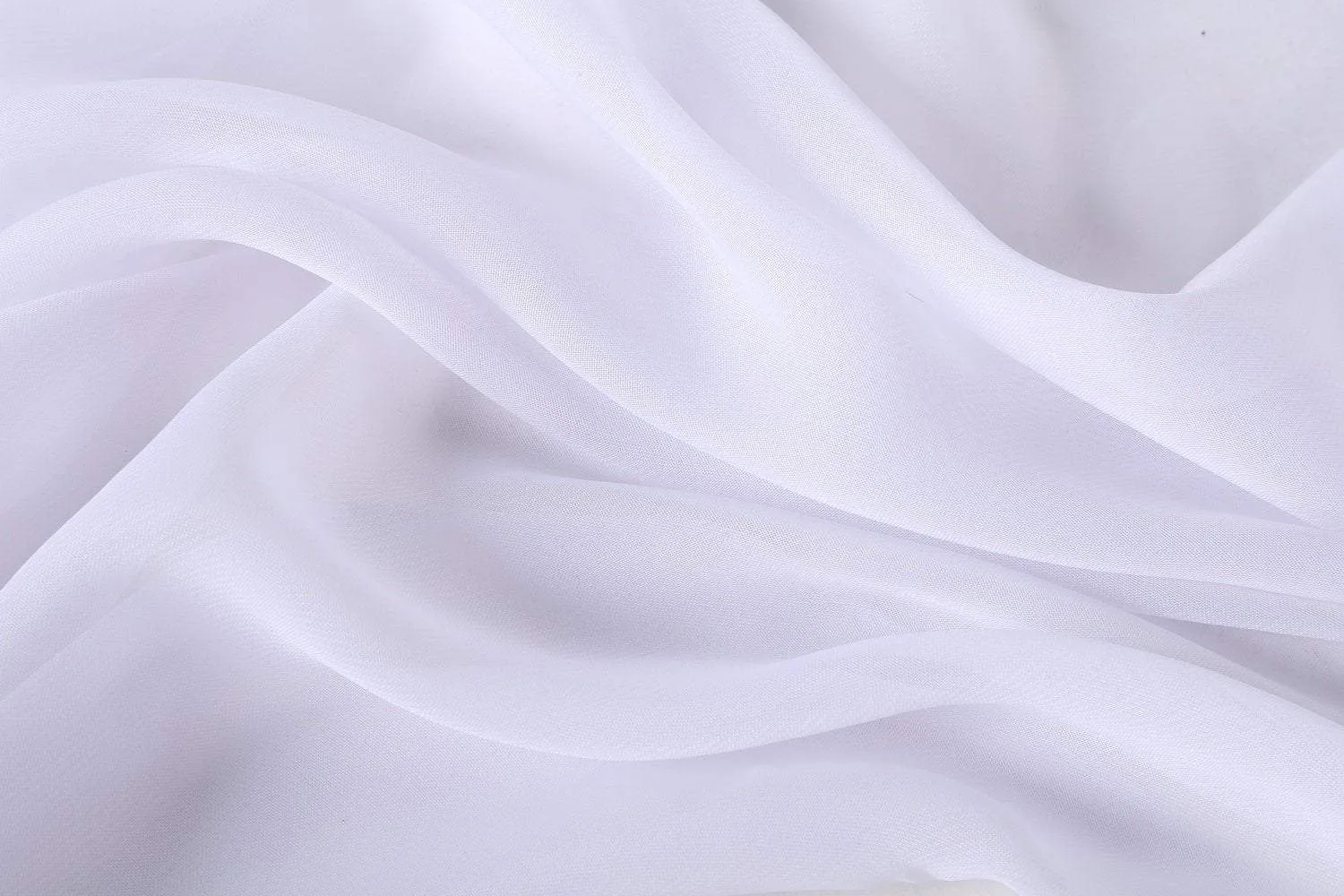 Long Chiffon Scarf Solid White Color CHL401