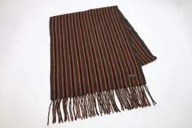 Louis Vuitton Striped Scarf in Brown and Orange Wool and Cashmere