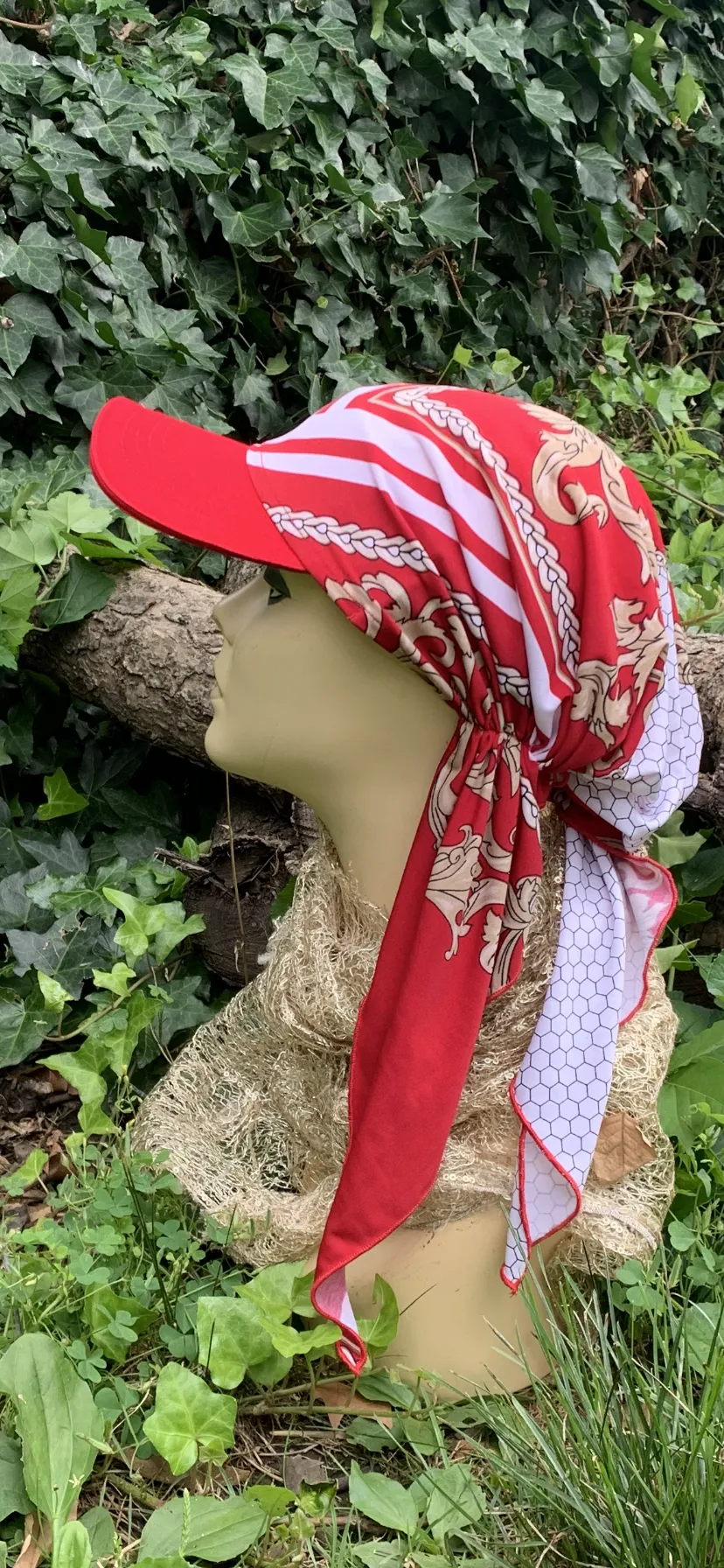 New Head Scarf With Brim | Chic Sun Visor Scarf For Women | Hair Covering For Walking or For The Pool | Proudly Made in USA