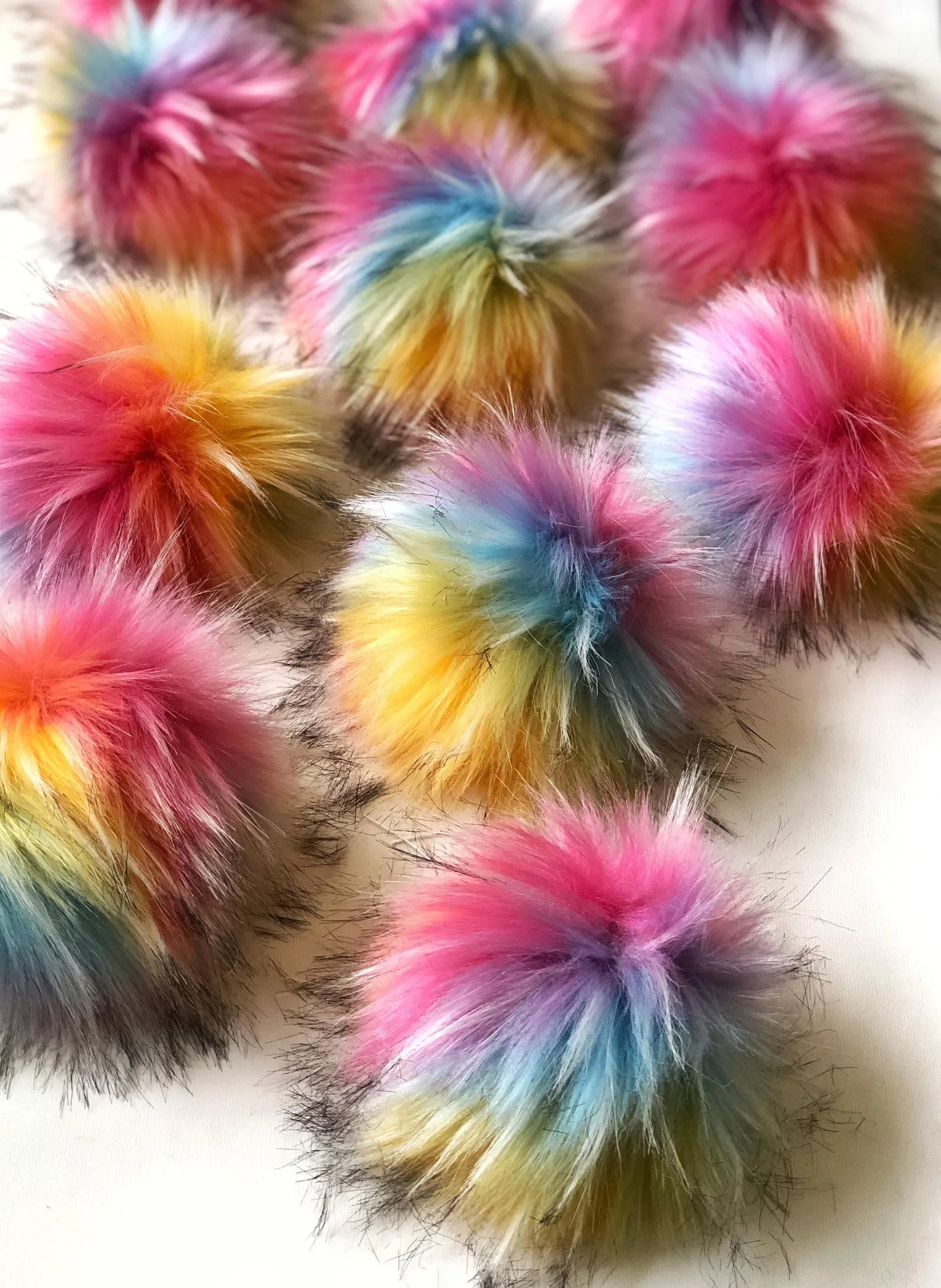 Over the Rainbow Faux Fur Pom Pom