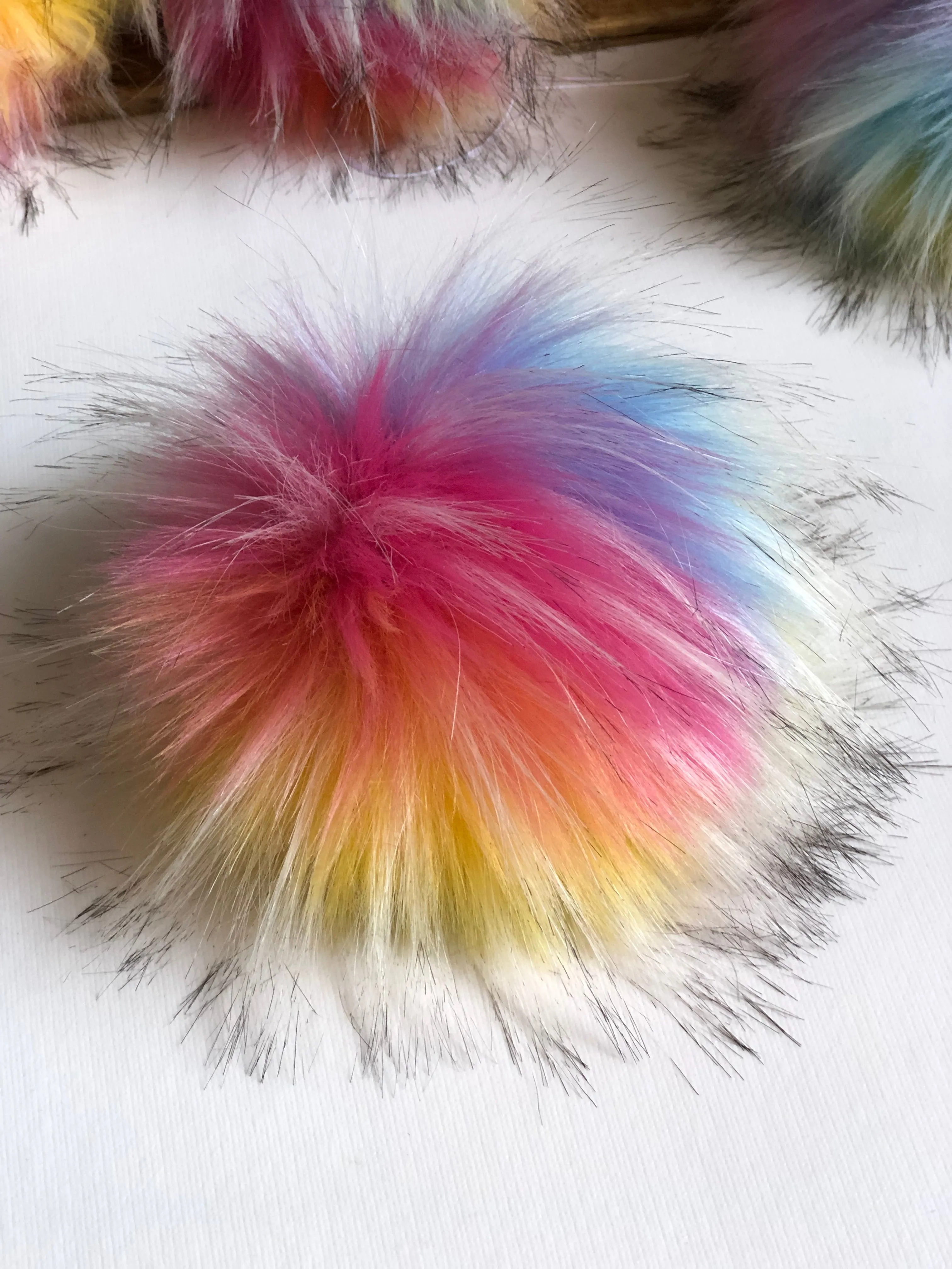 Over the Rainbow Faux Fur Pom Pom