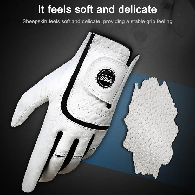 PGM Golf Sheepskin Breathable Non-slip Single Gloves for Men (Color:Left Hand Size:22)