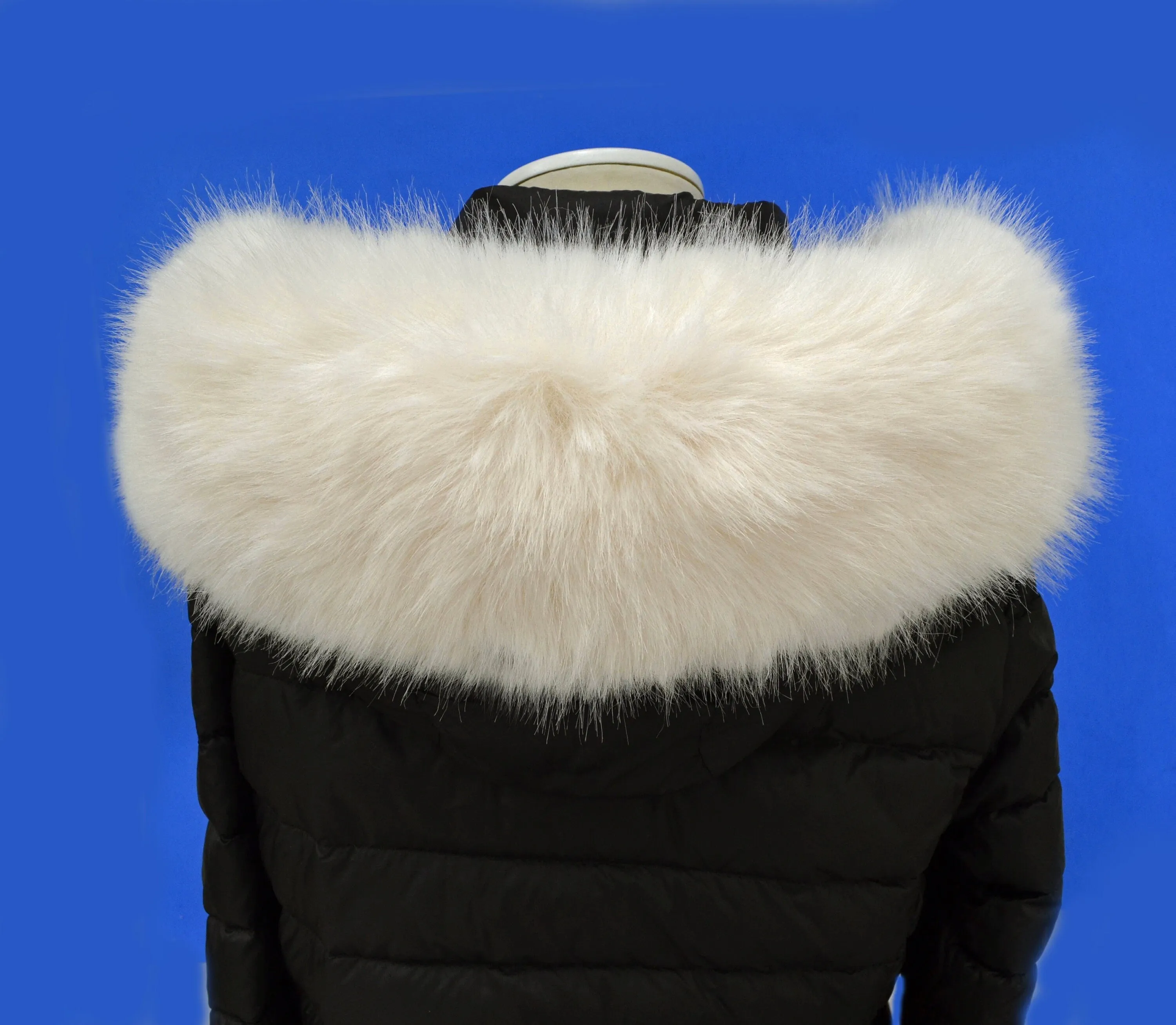 READY to SHIP XL Ivory Silky Plush Faux Fur Vegan Trim Hood, Faux Fur Collar Trim Like Real Fox, Fake Fur, Fur Fabric, Fur Ruff, Fur Hood