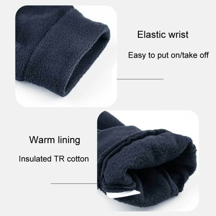 Rocker Fleece Winter Warm Anti-Slip Gloves Outdoor Riding Sports Gloves, Size: S(Black)