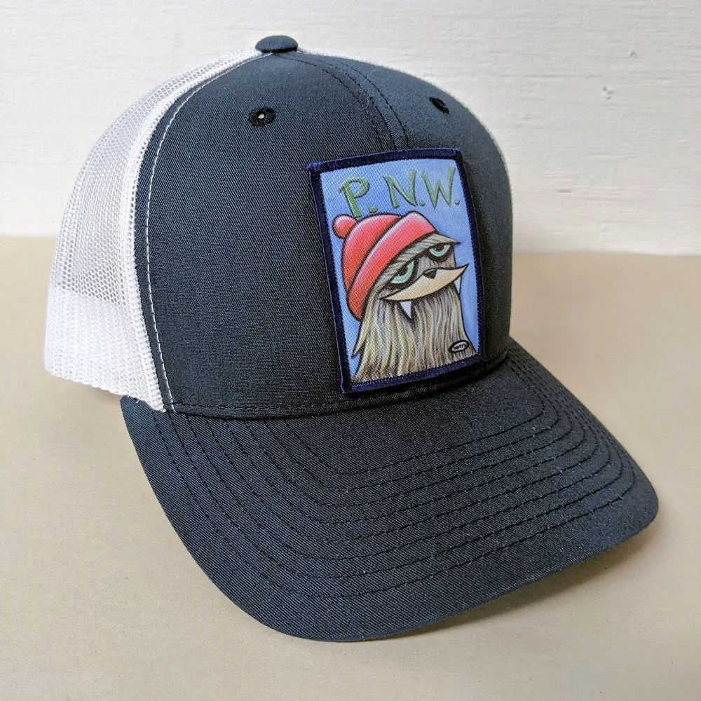 Sasquatch PNW Wearable Art Adult Navy/White Trucker Hat