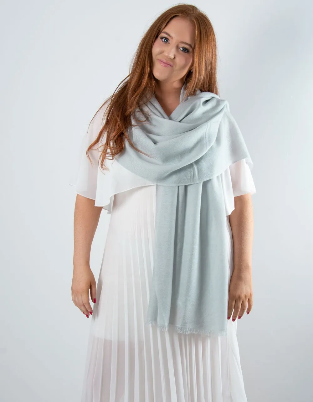 Silver Grey Cashmere Pashmina