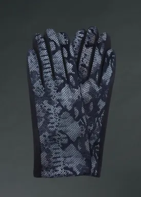 Snakeskin Faux Leather Smart Touch Gloves