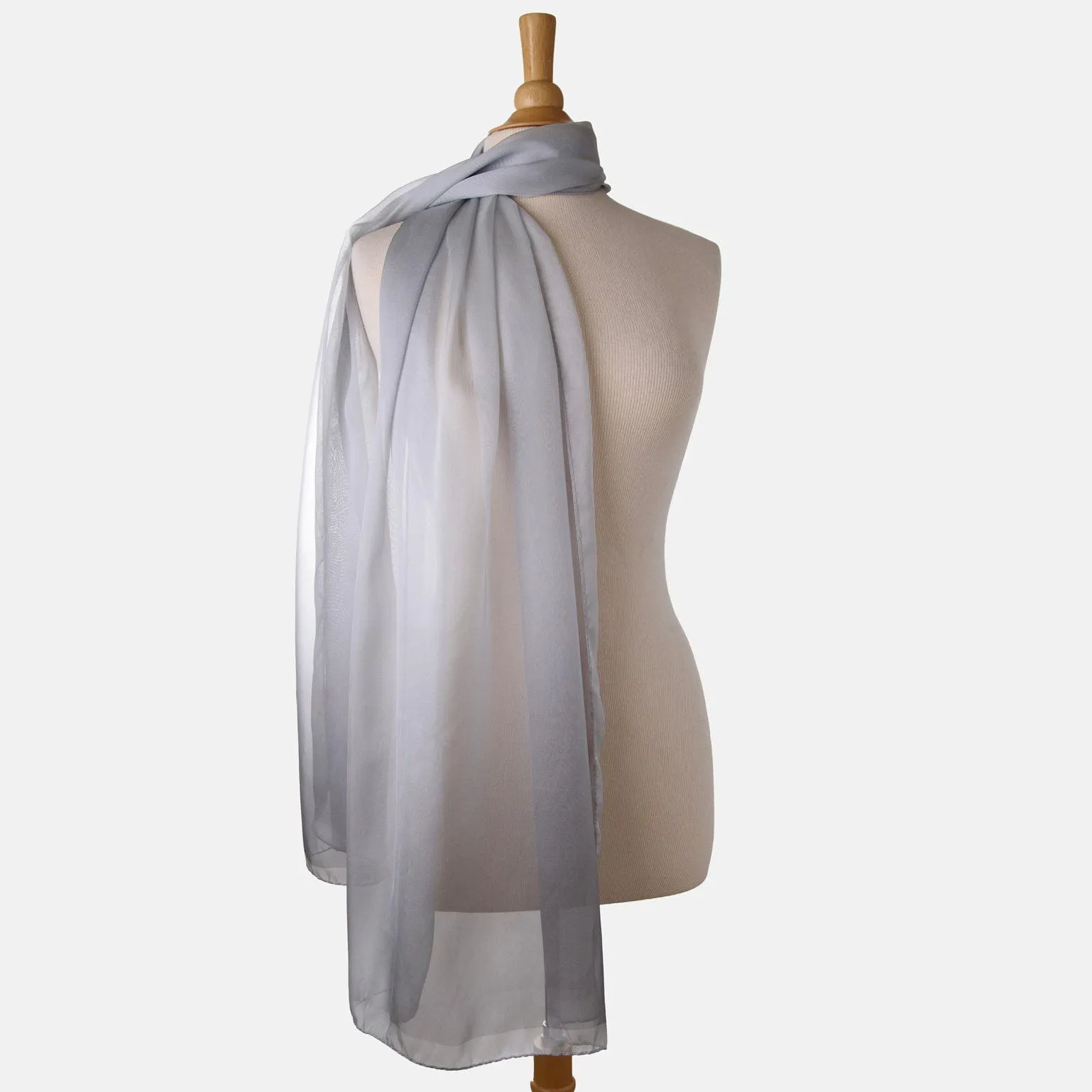 Sophia - Silk Scarf/Shawl - Silver Pearl