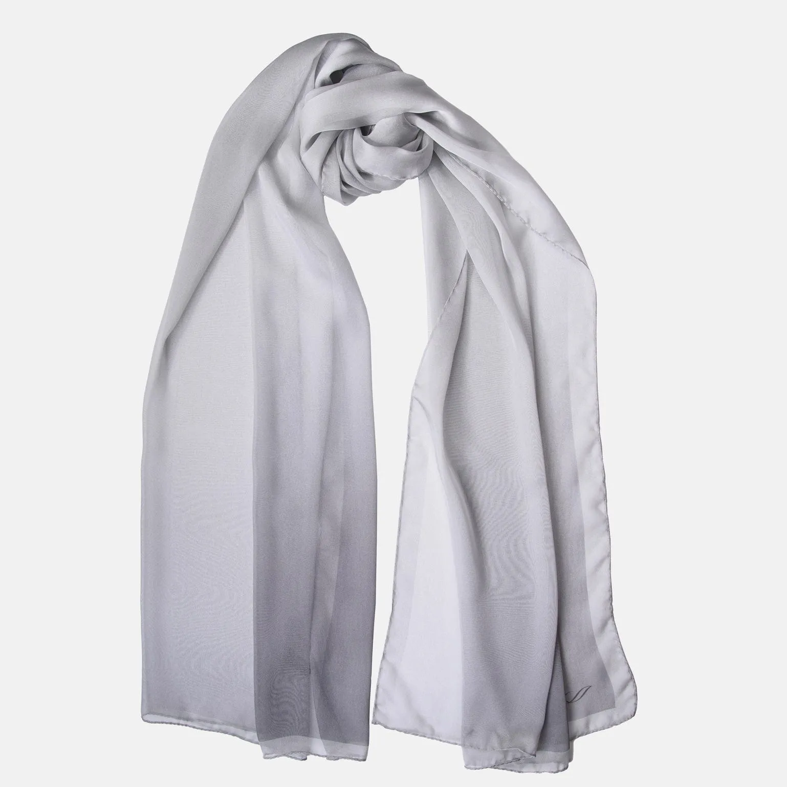 Sophia - Silk Scarf/Shawl - Silver Pearl