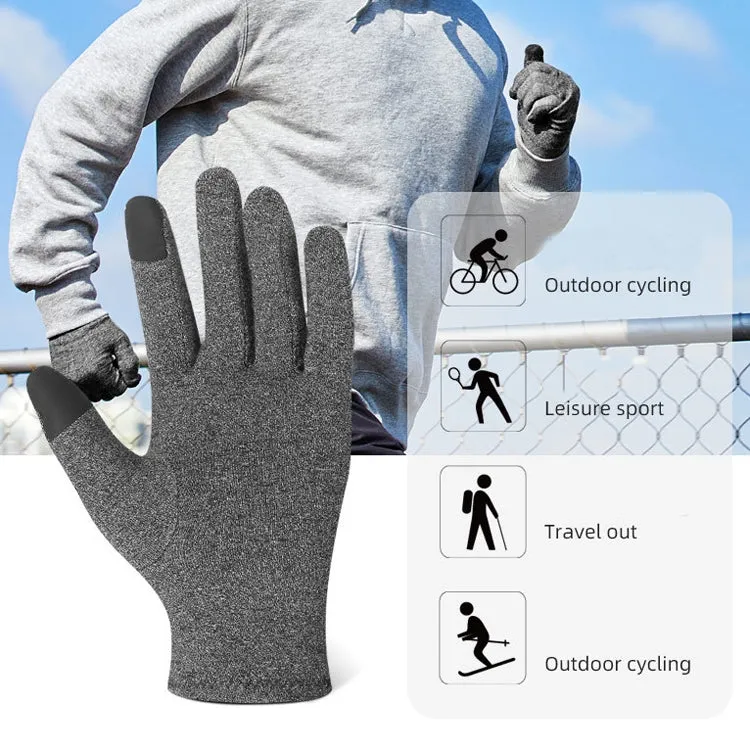 Sports Fitness Training Joint Protection Warm Gloves, Size: S(Grey)