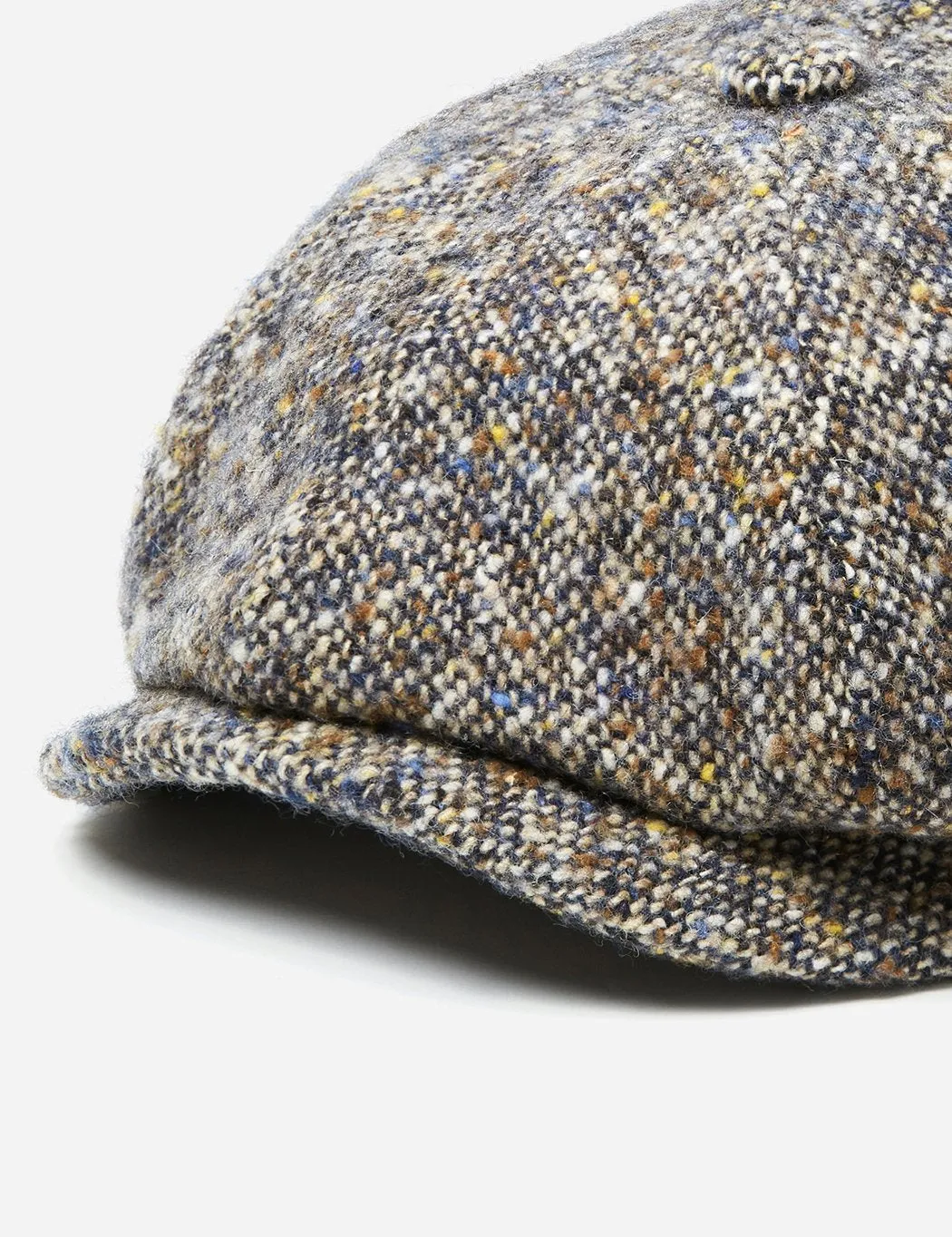 Stetson Hatteras Newsboy Cap (Donegal) - Brown/Blue