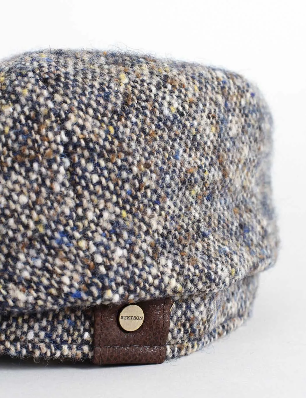 Stetson Hatteras Newsboy Cap (Donegal) - Brown/Blue