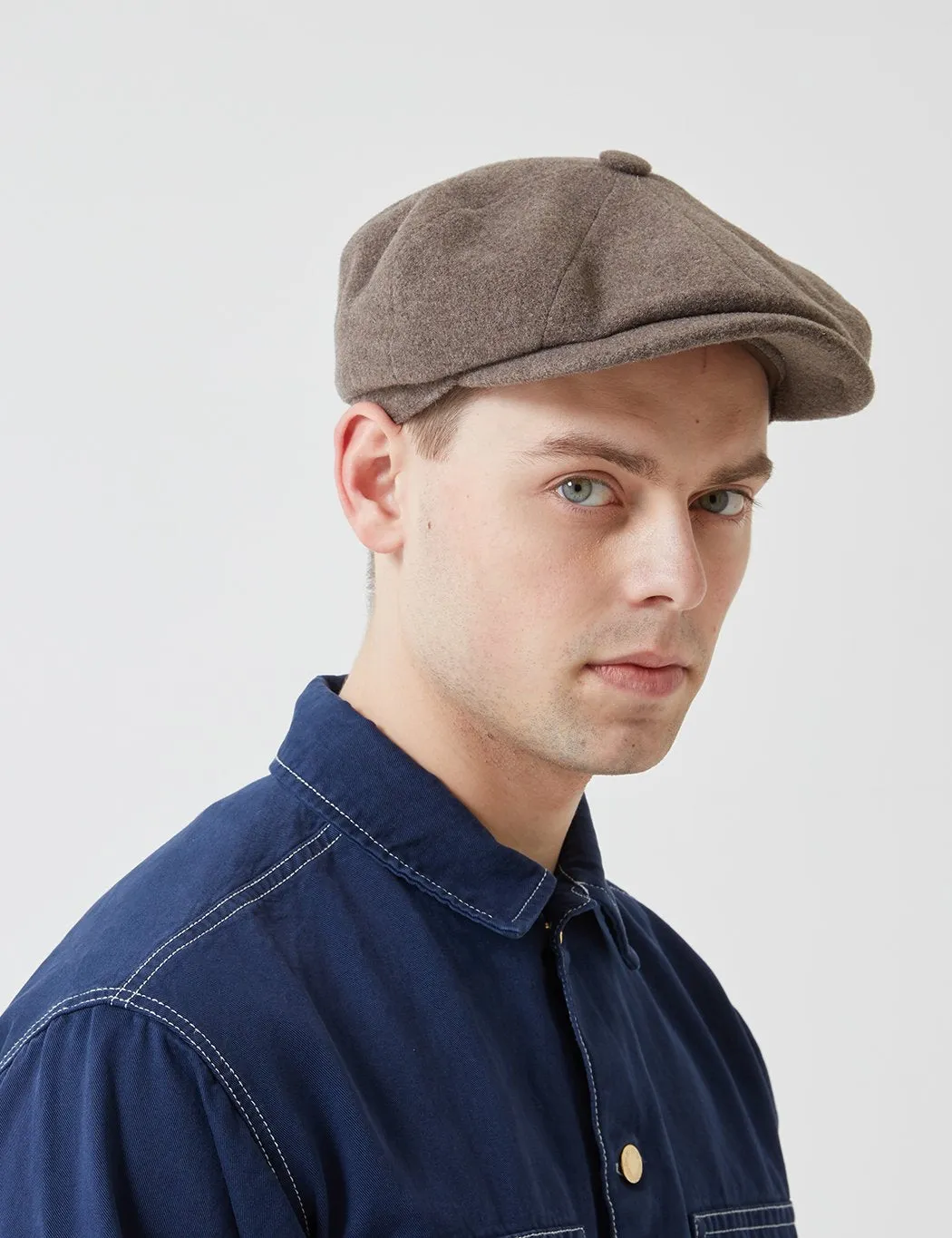 Stetson Hatteras Newsboy Cap (Wool/Cashmere) - Mouse Brown