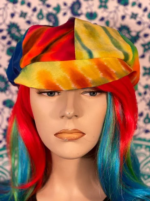 Tiedye Velvet Hat #3 (Regular Size)