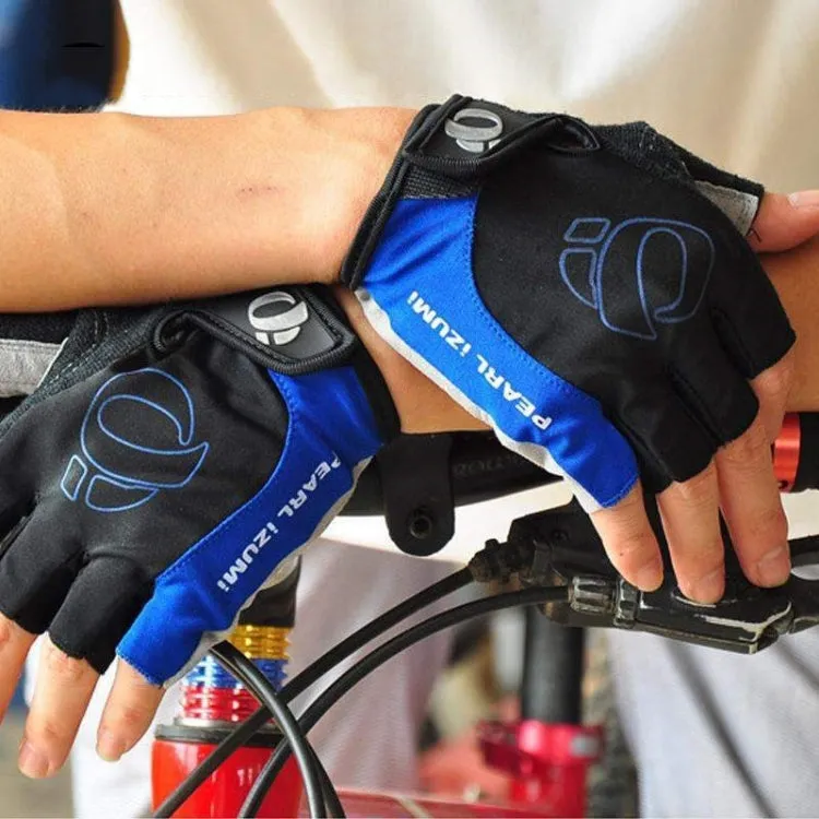 YIZIMI Anti-shock Half-finger Gloves Cycling Silicone Short Finger Gloves, Size: M(Black Gray)